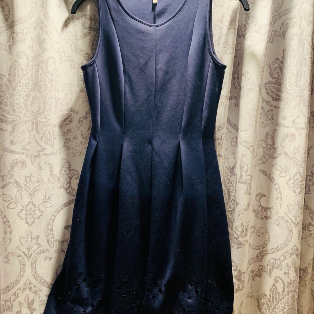 Woman’s A-line navy blue dress